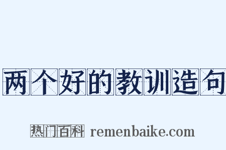 两个好的教训造句是什么意思的图片